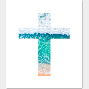 Ocean Waves Cross Posters and Art